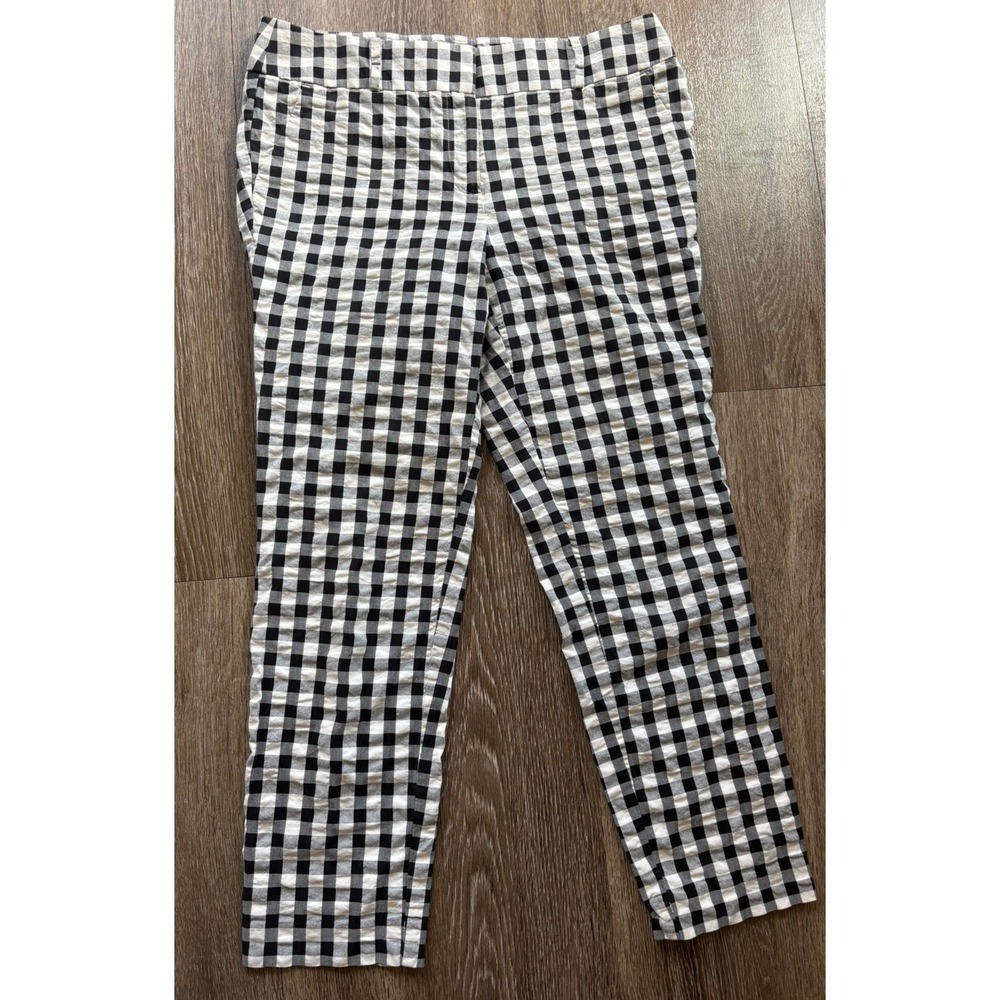 Ann Taylor LOFT Riviera Pant Cropped Marisa Fit Black & White Checkered, Size 8